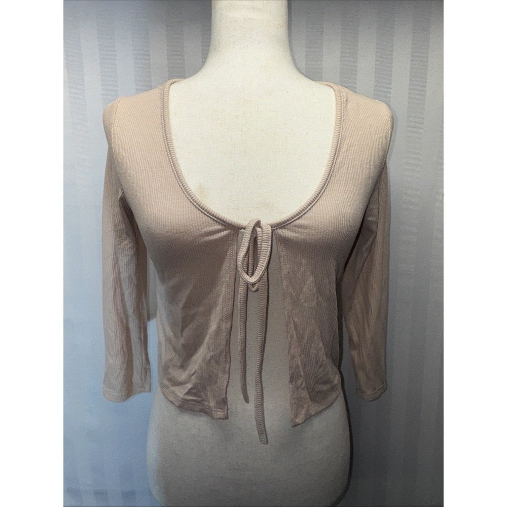 Forever 21 Tie Up Top Long Sleeve Crop Sz M